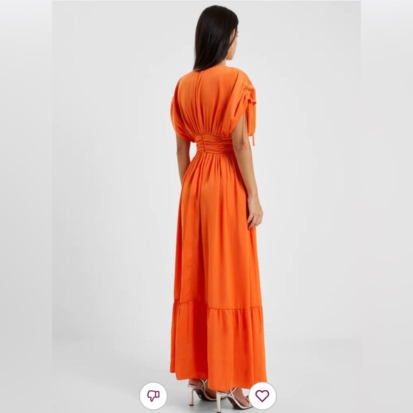 French Connection Audrey satin maxi dress orange 6 new with tags - Picture 2 of 7